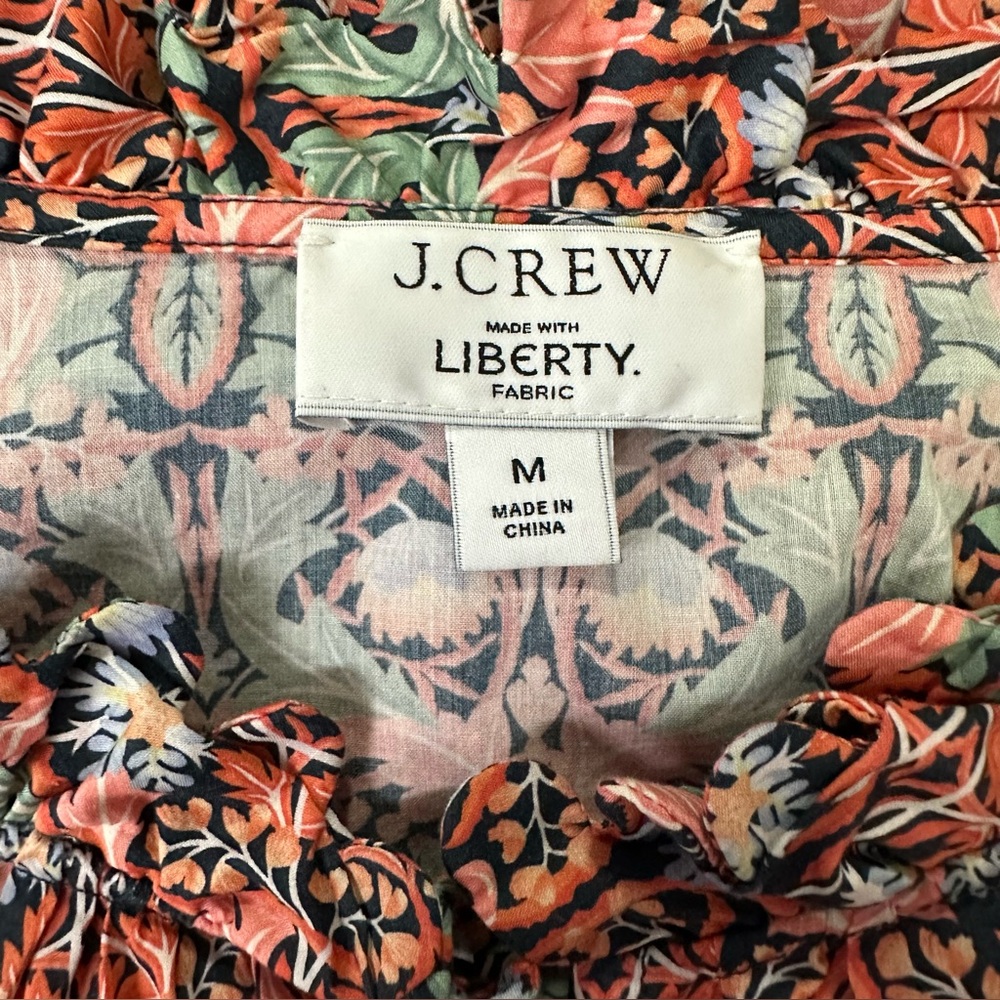 J. Crew Pink Floral Printed Peasant Blouse - Picture 11 of 16